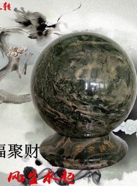 鼎信石业华安玉九龙璧玉石雕刻深绿色工艺品圆形时来运转装饰摆件
