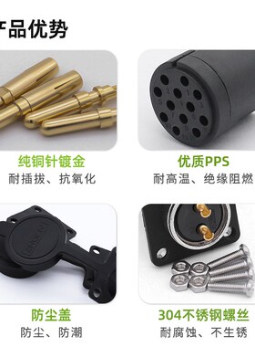 厂家供应航空插头WjS48-5/7/20/27/38/42芯方形法兰插座电连接器