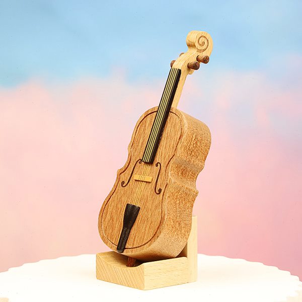 森活木趣大提琴音乐盒摆件迷你知音八音盒走心送儿童生日礼物女生