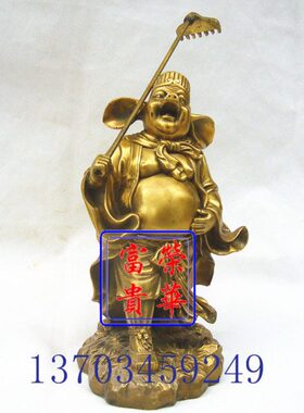 荣华富贵纯新款明清古典八戒铜猪天蓬元帅铜像家居客厅装饰桌面