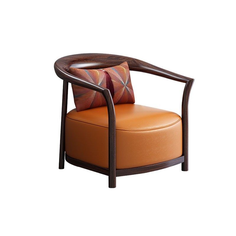 新中式乌金e木休闲椅简约圈椅三件套家用客厅轻奢全实木茶桌沙发