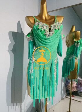 舞忆莎高档新款儿童拉丁舞服演出服少儿女童拉丁舞表演比赛服2415