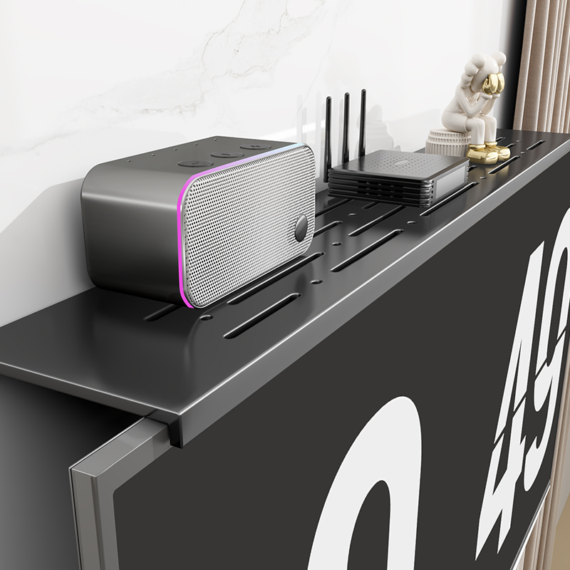 优勤电视机顶盒置物架免打孔支撑架显示器顶部收纳盒路由器放置架