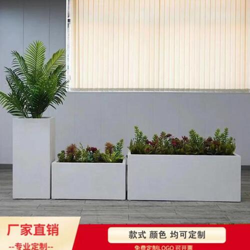 带滑轮可移动户外玻璃钢花箱组合花盆隔断花槽售楼部餐厅防腐防水