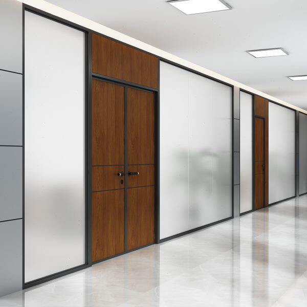 南京办公室玻璃隔断墙钢化玻璃铝合金高隔断带百叶双层隔音墙装修