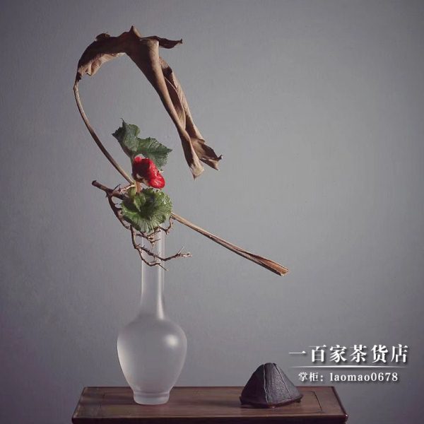 梁明毓古法琉璃 | 长颈瓶 创意简约磨砂花瓶茶桌家居客厅餐桌摆件