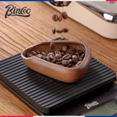 Bincoo胡桃木咖啡称豆盘 手冲意式称量咖啡豆碟 分装盘茶叶秤茶则
