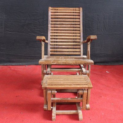 仙游红木古典家具/非洲鸡翅木中年老摇椅/躺椅/实木家具/艺木仙居