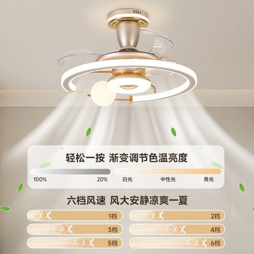 高档智能静音遥控吸顶p卧室风扇灯新款北欧轻奢餐厅客厅吊扇灯简