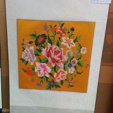 真丝工艺品/礼品/南京特产 南京云锦送老外吉祥云锦挂轴 花团锦簇