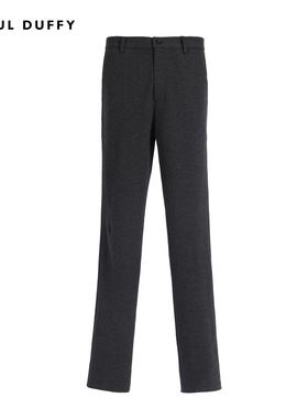 LAOUL DUFFY深灰色横纹褶皱休闲裤秋冬男款长裤商务正装DK15335A