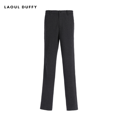 LAOUL DUFFY深灰色横纹褶皱休闲裤秋冬男款长裤商务正装DK15335A