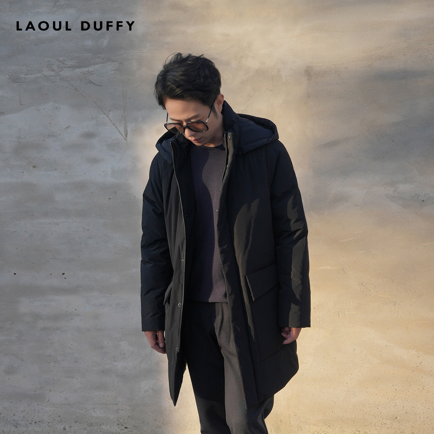 [极寒系列]黑色帽子可拆卸鹅绒服男秋冬保暖御寒羽绒服DY19448B