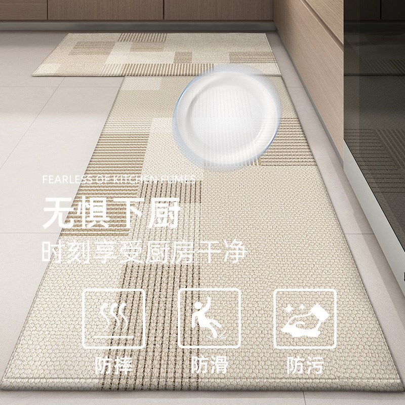 可定制厨房地垫防滑防油防水可擦免洗家用耐脏进门口脚垫长条地毯