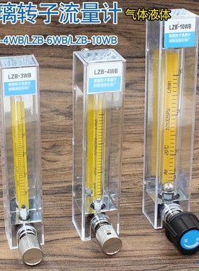 LZB-3WB 4WB 6WB 10WB玻璃转子流量计 ml/min 液体气体水流量计