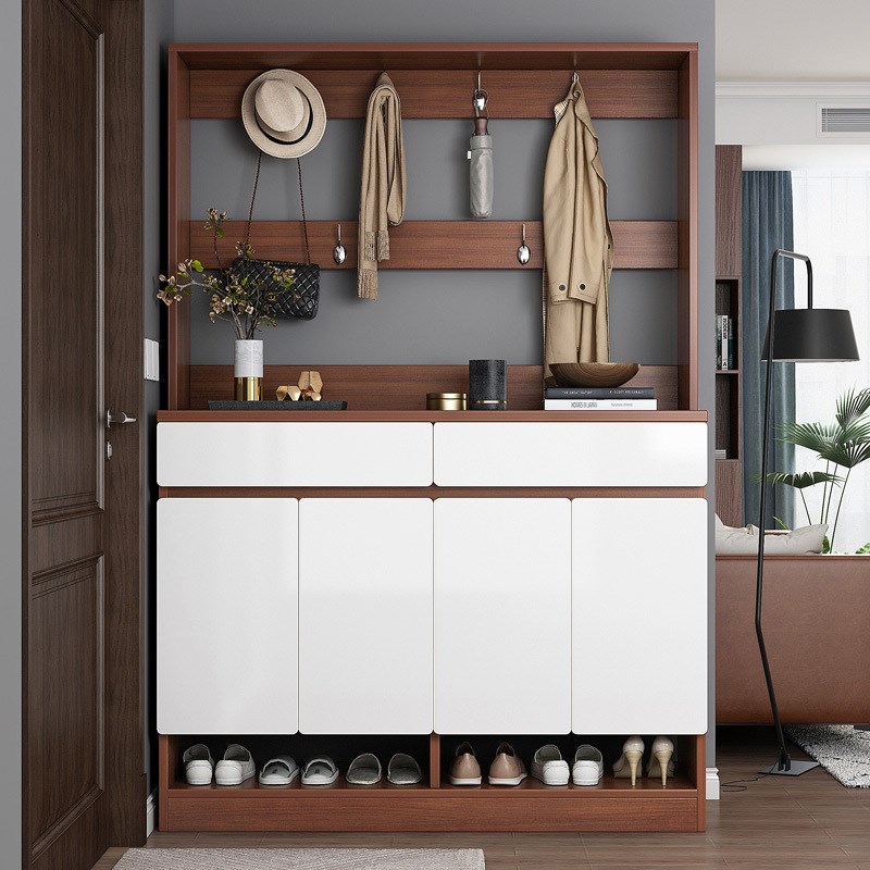 鞋柜家用门口衣帽架一体入户门玄关柜带挂衣架客厅进门靠墙鞋架子