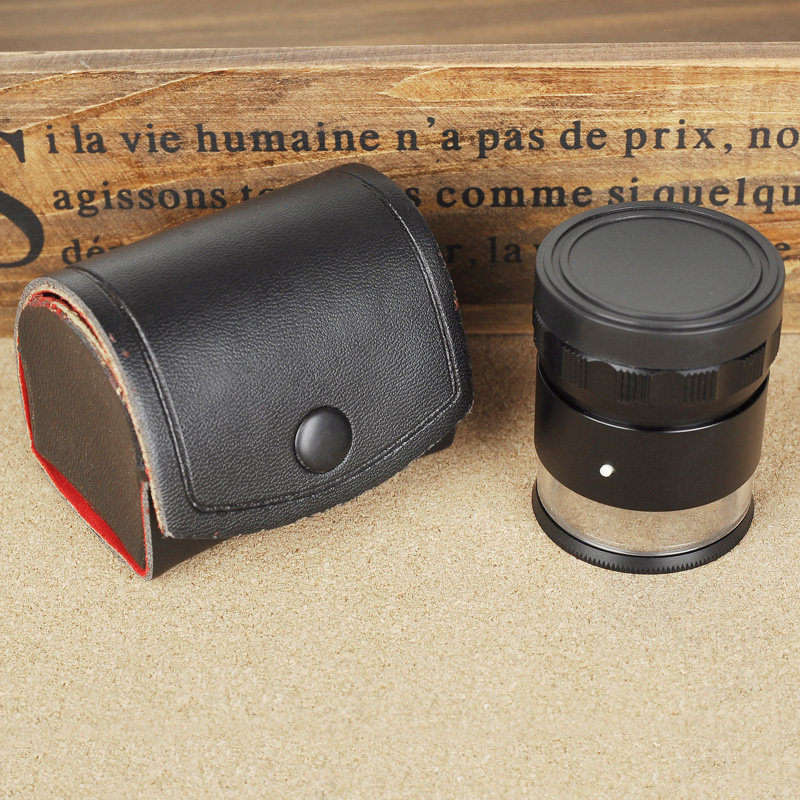 沪镜10倍带刻度放大镜 高档圆筒式带8个LED灯3组光学玻璃