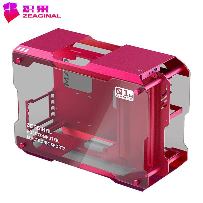 Zeaginal/炽果ZC-01M迷你MATX/ATX钢化玻璃侧透DIY开放式小机箱
