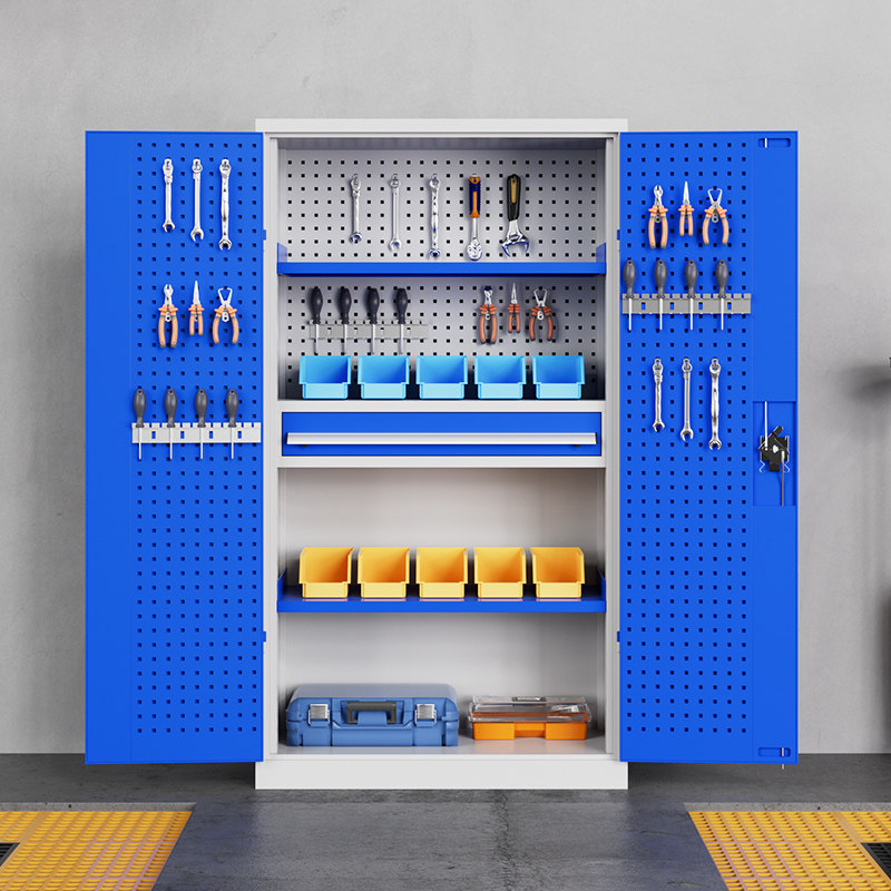 车间用重型五金工具柜铁皮柜多功能工厂汽修双开门抽屉式加厚收纳