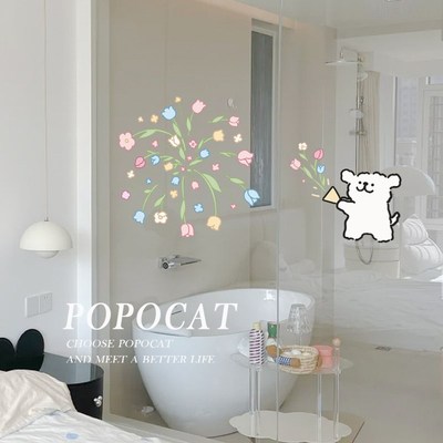 风的来意窗花静电贴2025新款卫生间浴室玻璃门贴纸装饰小图案贴画