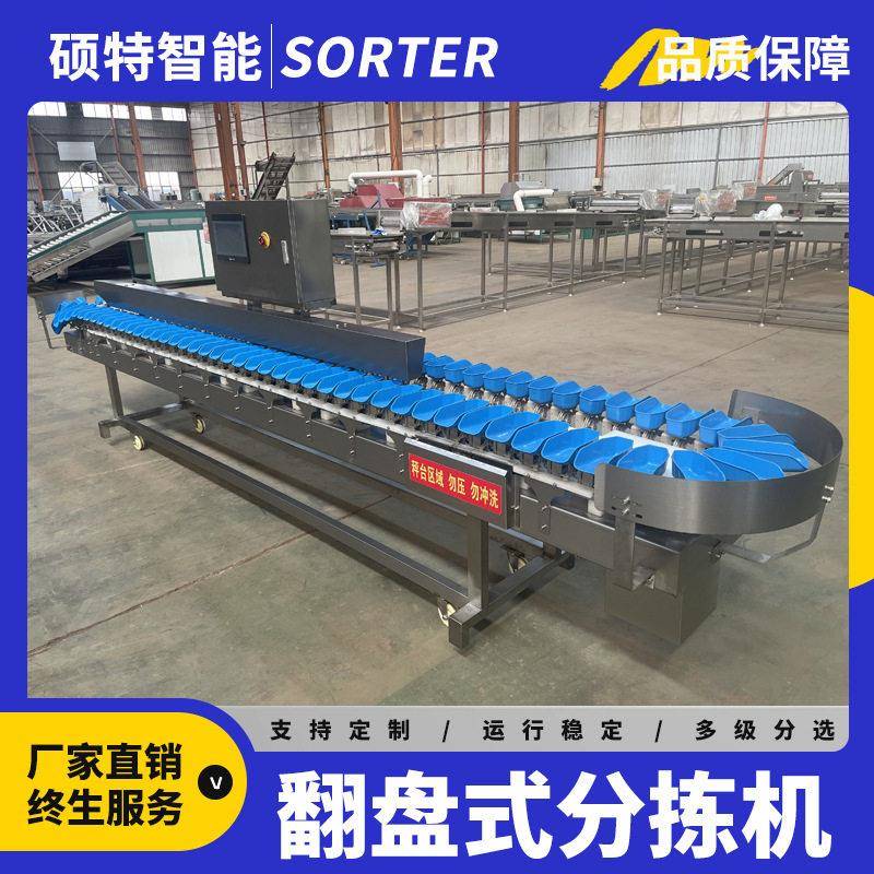 樱桃小型称重分拣机水果重量翻盘选果机牛奶枣智能称重式分选机