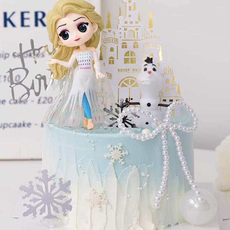 新款艾莎蛋糕冰雪公主蛋糕模型生日假蛋糕塑胶蛋糕样品蛋糕店摆件