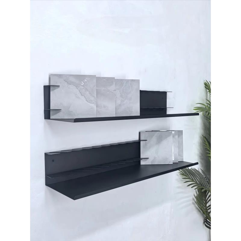 铁艺瓷砖小样卡槽墙上置物架石材样品生态板色板摆放陈列架展示架