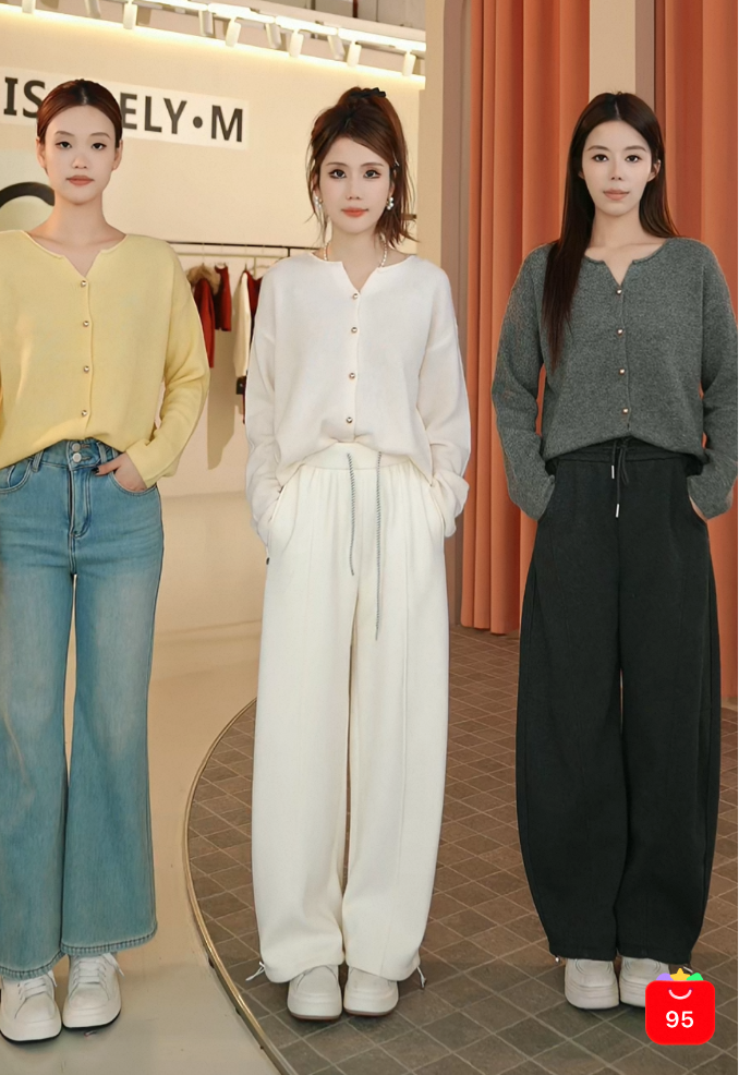 【十周年】ISABELY•M 微卷边剪刀小V领针织开衫毛衣女