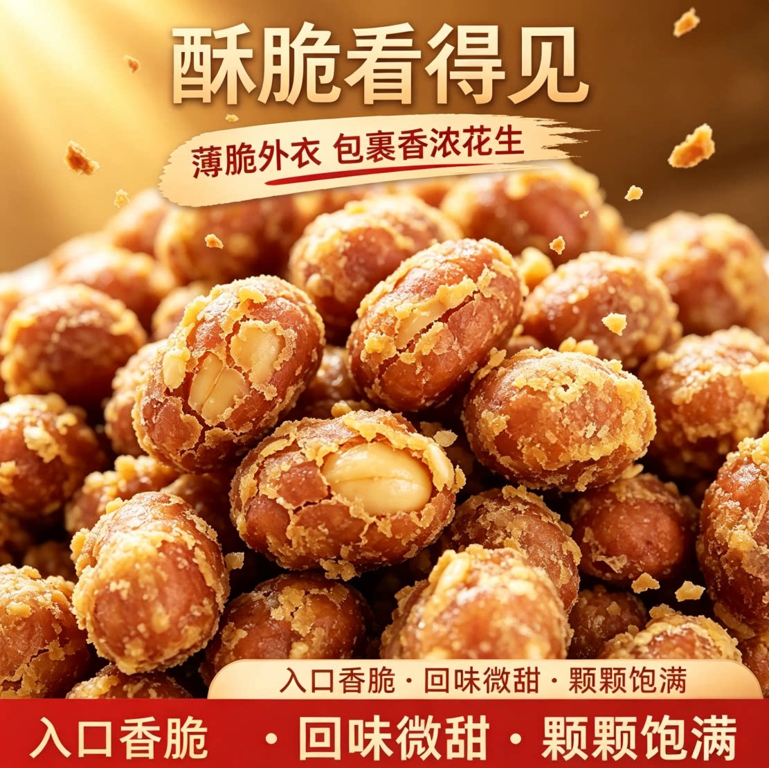 【香酥可口】脆皮花生香脆花生米独立包装油炸坚果零食-JY