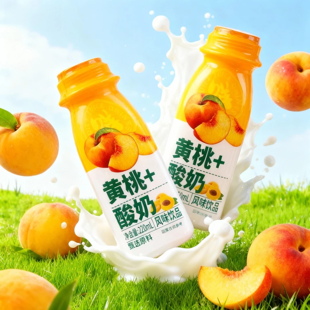 【买10瓶送10瓶】黄桃酸奶风味饮料即饮营养健康早餐奶整箱批发-X