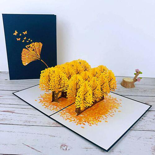 速发Gingko bouquet multiple cards D stereo optional recordin