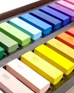 SIMBALION 雄狮24色短支软式粉彩 色粉棒 水粉笔 粉彩棒HSP