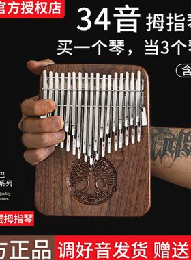 鲁儒双层拇指琴卡林巴琴24音34音手指琴专业拇指钢琴kalimba乐器