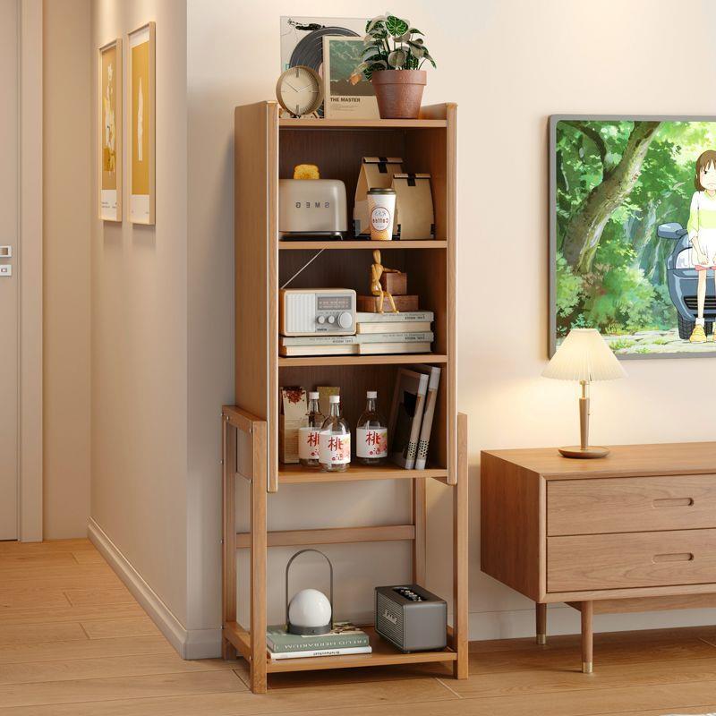 小书架落地置物架简易小书柜客厅电视柜靠墙边储物小柜子窄格子柜