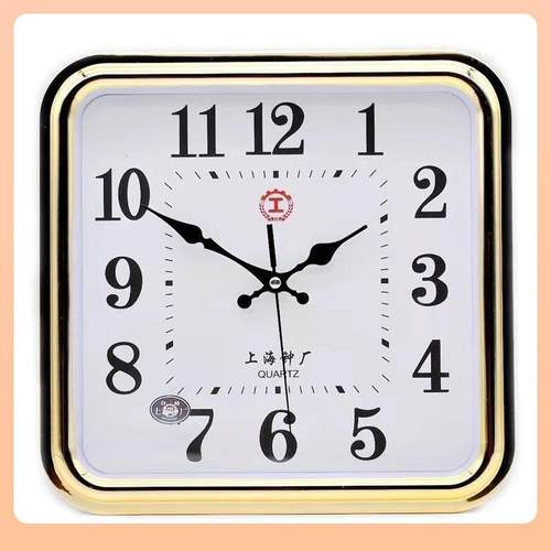 ￡上海钟厂14英寸静音大挂钟客厅办公室现代简约石英钟墙上挂表
