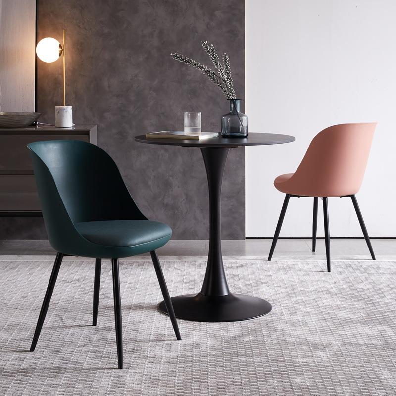 餐椅家用北欧餐厅现代简约凳子靠背书桌化妆铁艺餐桌椅布艺轻奢风