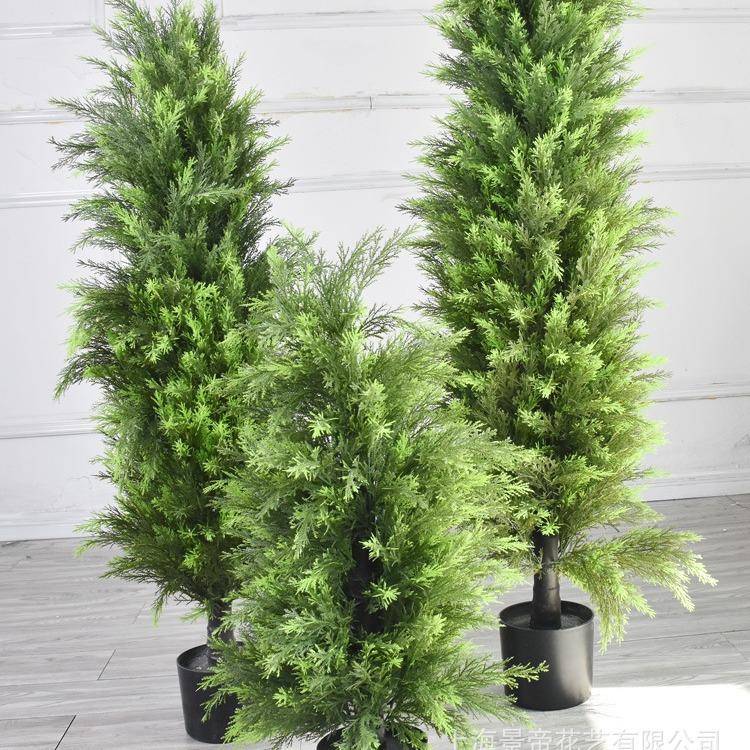 仿真圣诞松树人造落地松柏树场地景观布置家居装饰盆栽真