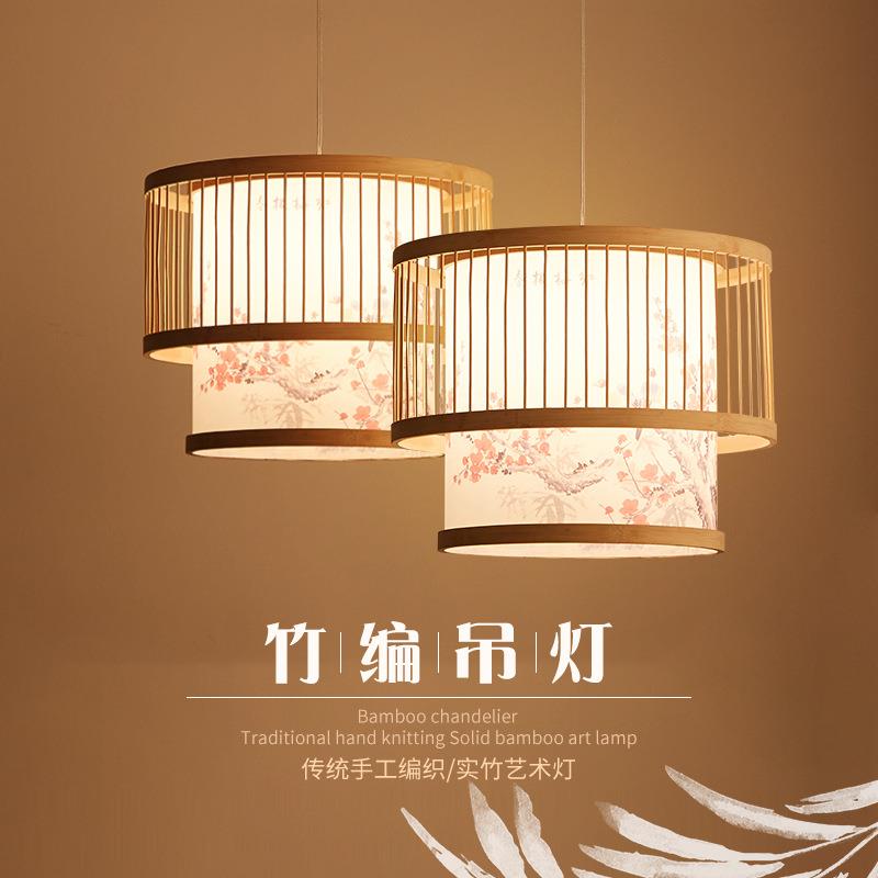 现代中式吊灯竹艺灯日式榻榻米饭店竹编吊灯卧室餐厅东南亚风格灯