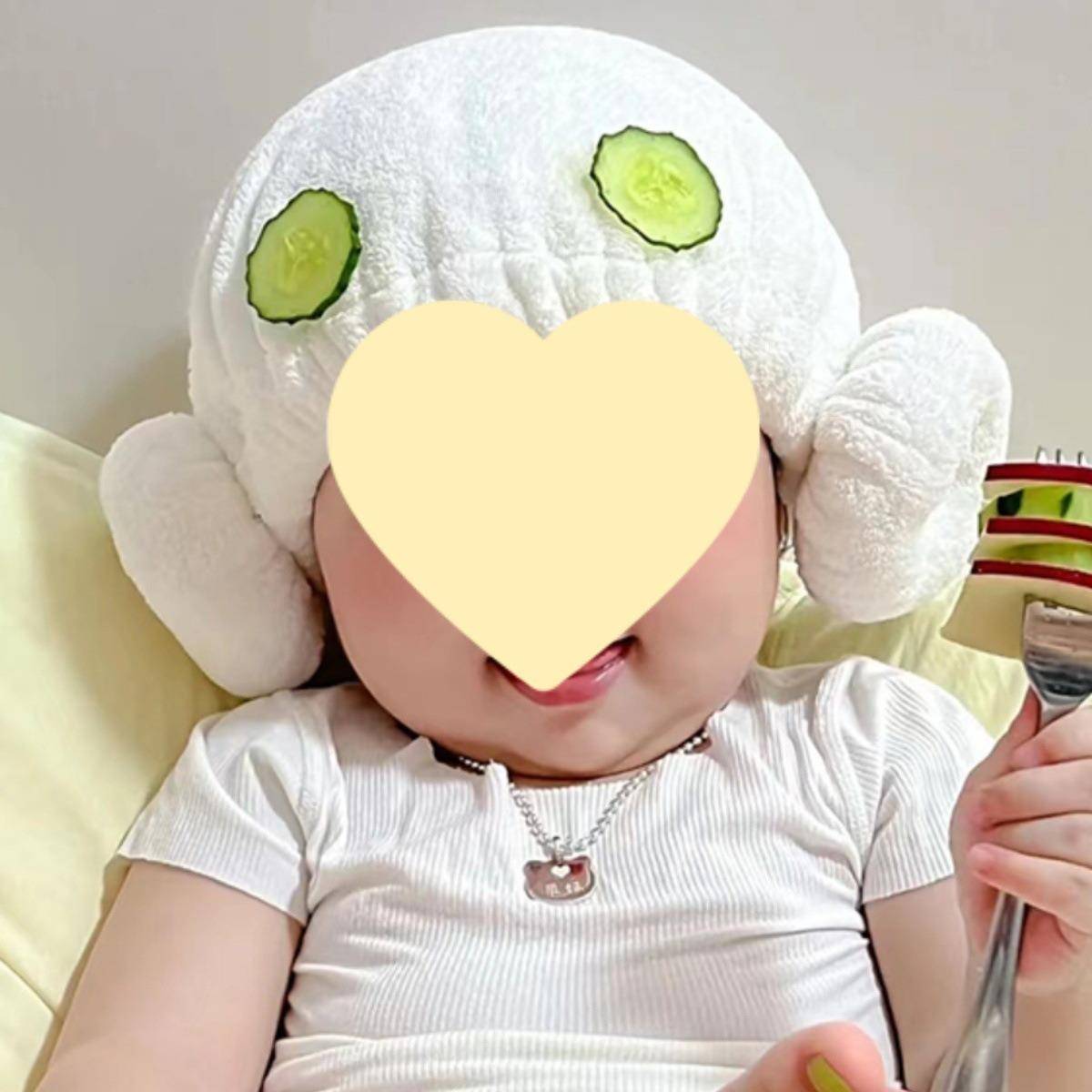 婴儿宝宝干发帽a类吸水不易掉毛1-3岁小童包头巾可爱洗头浴帽毛巾