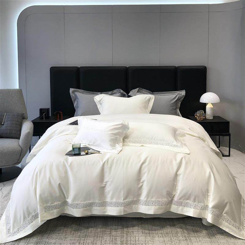 法式A类120支长绒棉镂空四件套法式轻奢高端全棉床上用品纯棉被套