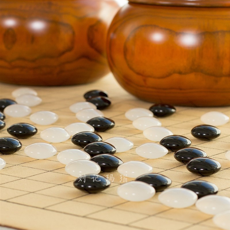 玛瑙围棋加厚天然玉石水晶永子五子棋冰透套装棋盘特木罐成人