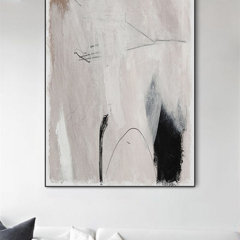 肌理侘寂风纯手绘油画立体抽象画客厅沙发背景墙装饰画玄关挂画图片