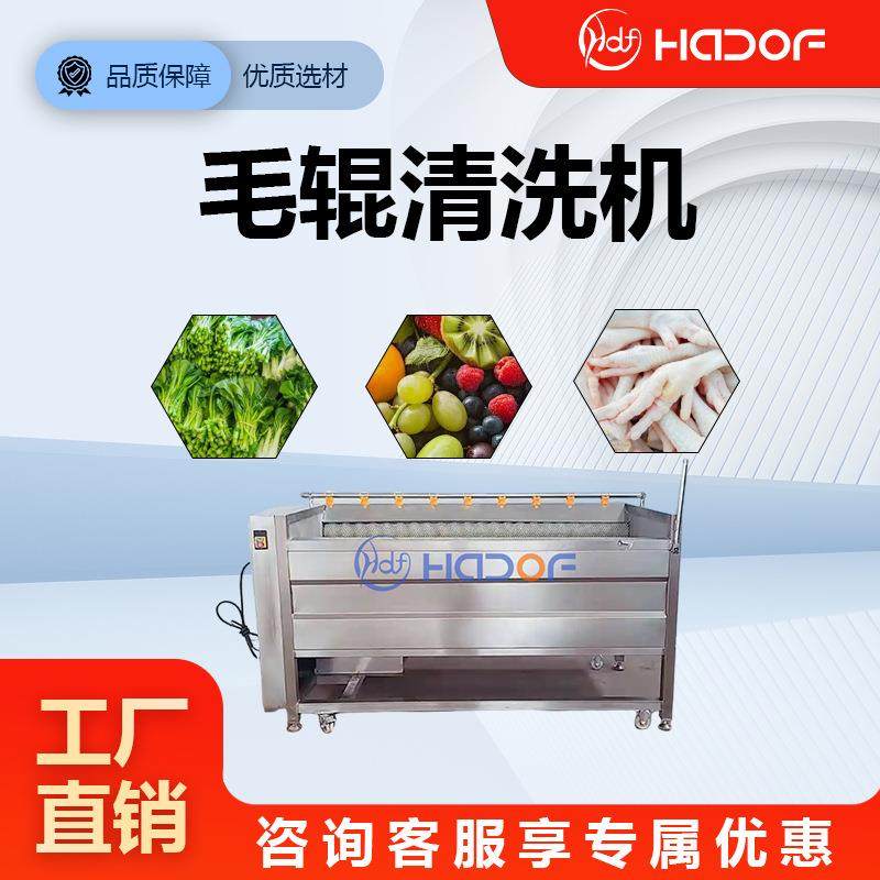 红薯清洗机器全自动毛辊清洗机地瓜生姜根茎类果蔬去泥加工产线