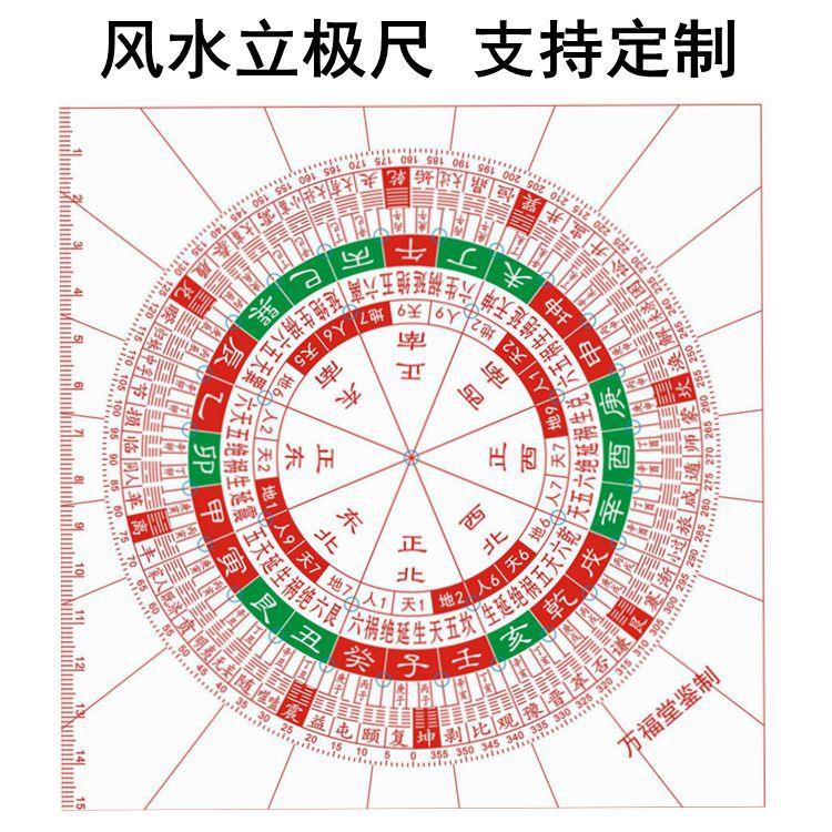 定制立极尺 透明亚克力专业风水勘测工具罗盘风水尺罗盘尺立极规