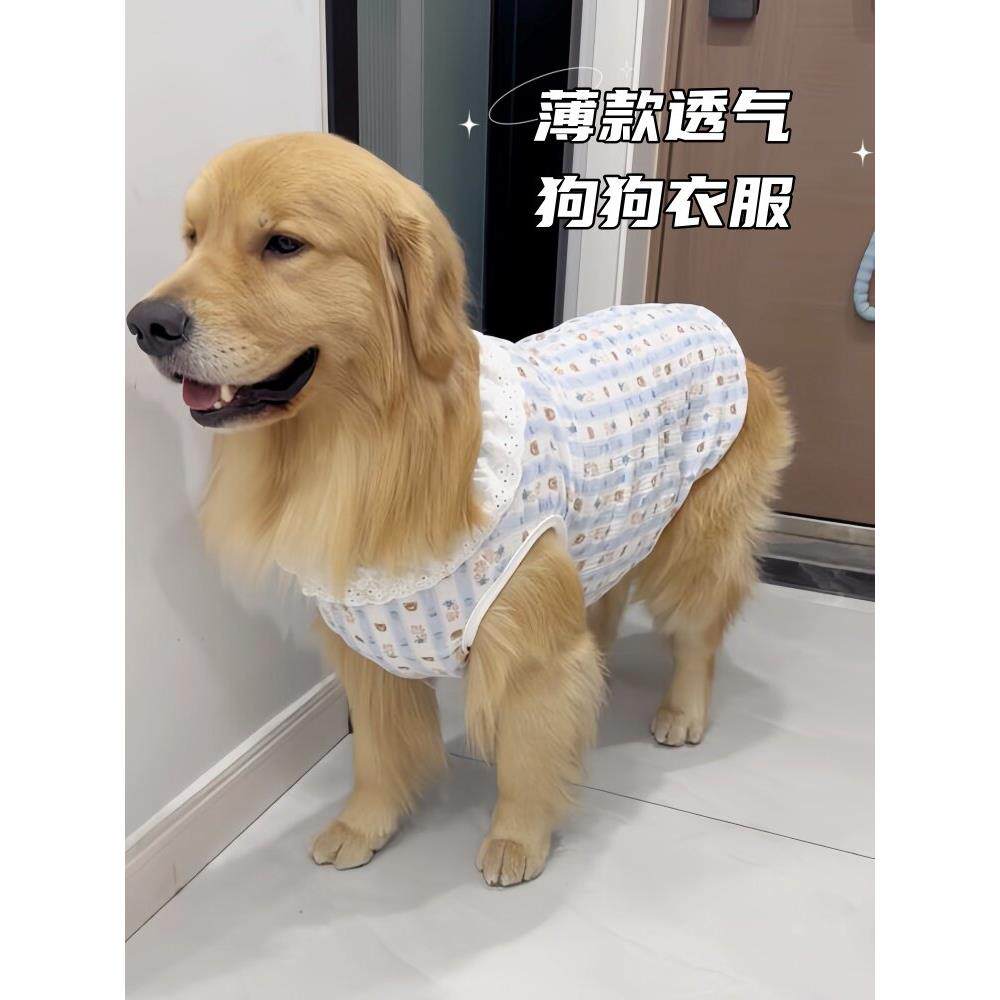 狗狗猫咪夏日衣服薄款透气可爱凉凉背心防掉毛纯棉宠物衣服大型犬