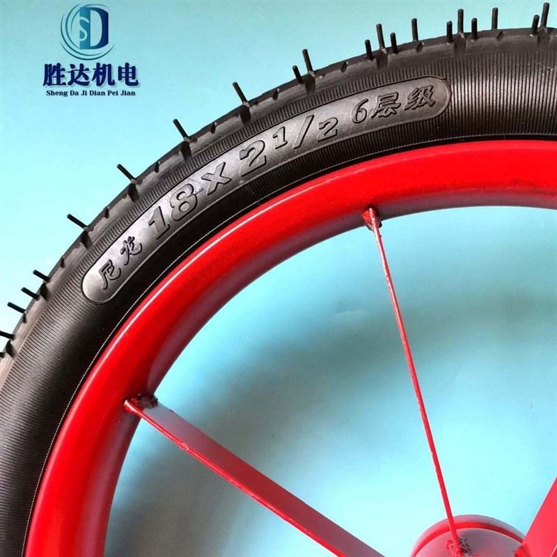 工地力车18X2家用钢圈加厚充气轮胎子二轮单轮轱辘脚手推基建车轮