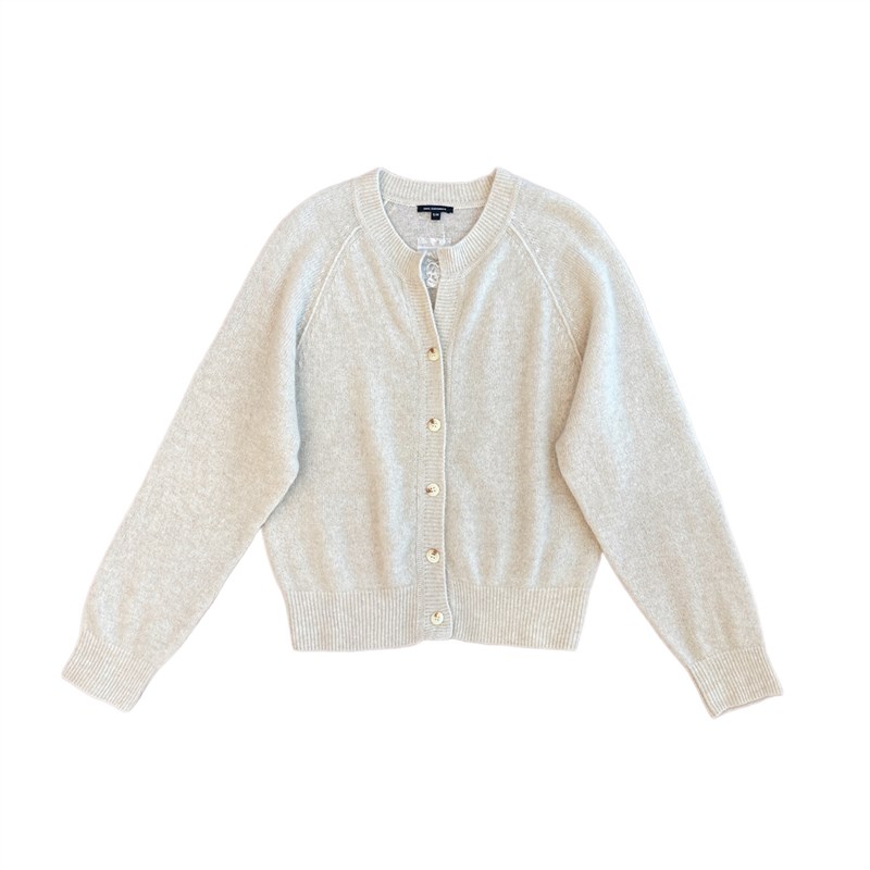 简奢 原绒云朵般柔软100本色山羊绒慵懒圆领百搭针织开衫2023新