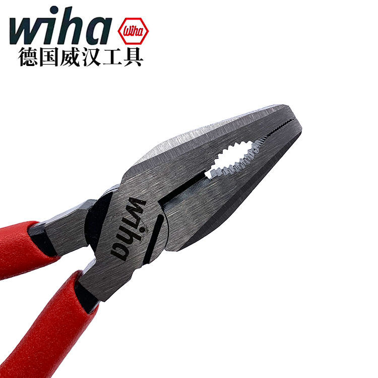 德国wiha威汉6寸钢丝钳多功能老虎钳进口省力平口钳断线电工胶钳