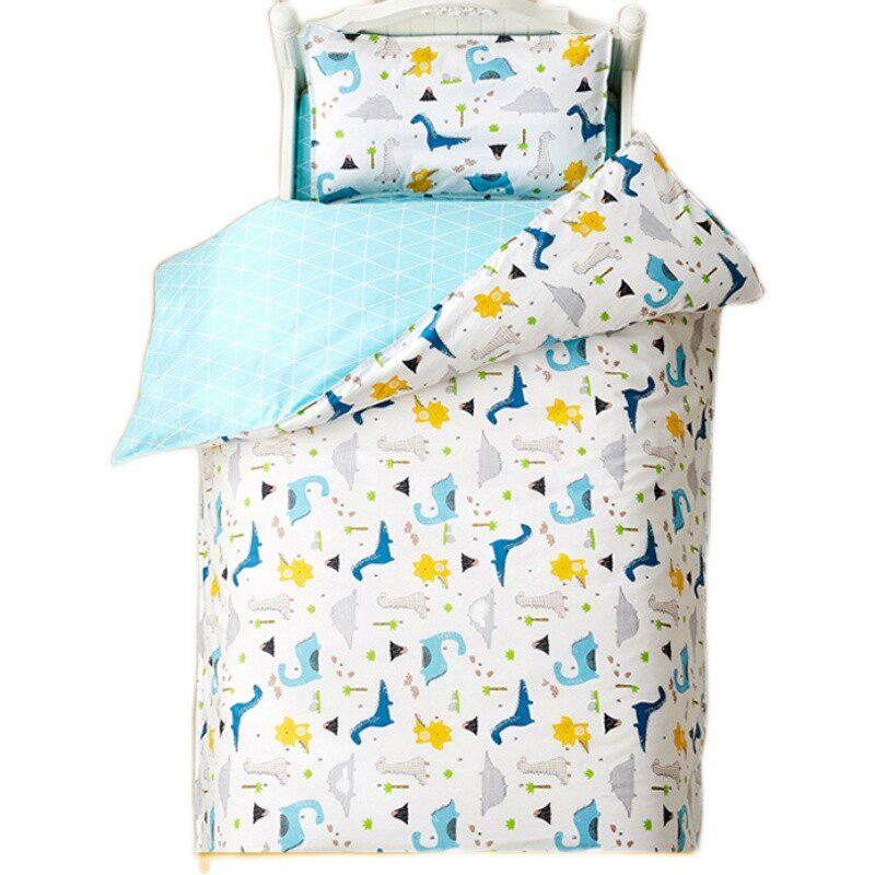 全棉贡缎幼儿园三件套被套床单褥套床笠婴童宝宝床品套件定做