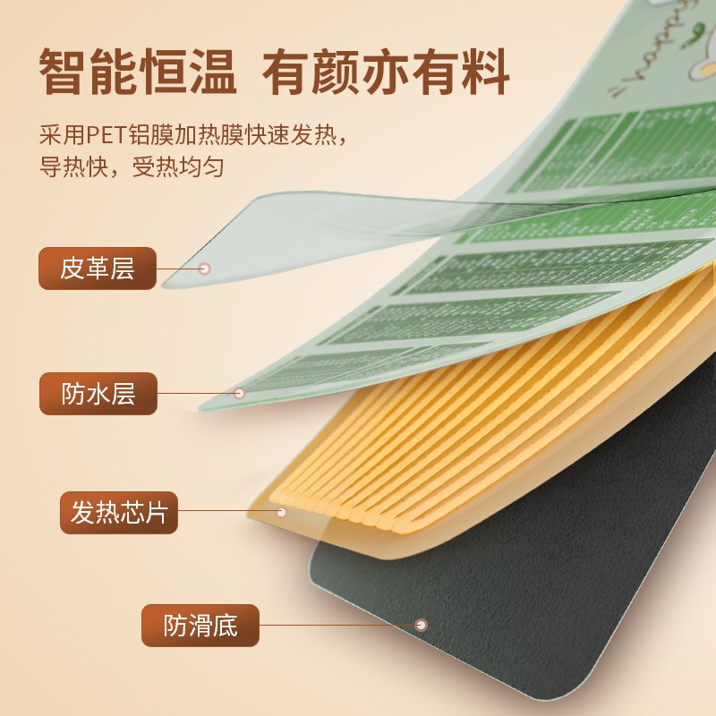 加热鼠标垫超大号办公室键盘桌面发热垫暖桌垫冬季新款防水暖手垫